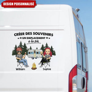 Autocollant Personnalisé Camping - Couple & Camping-Car