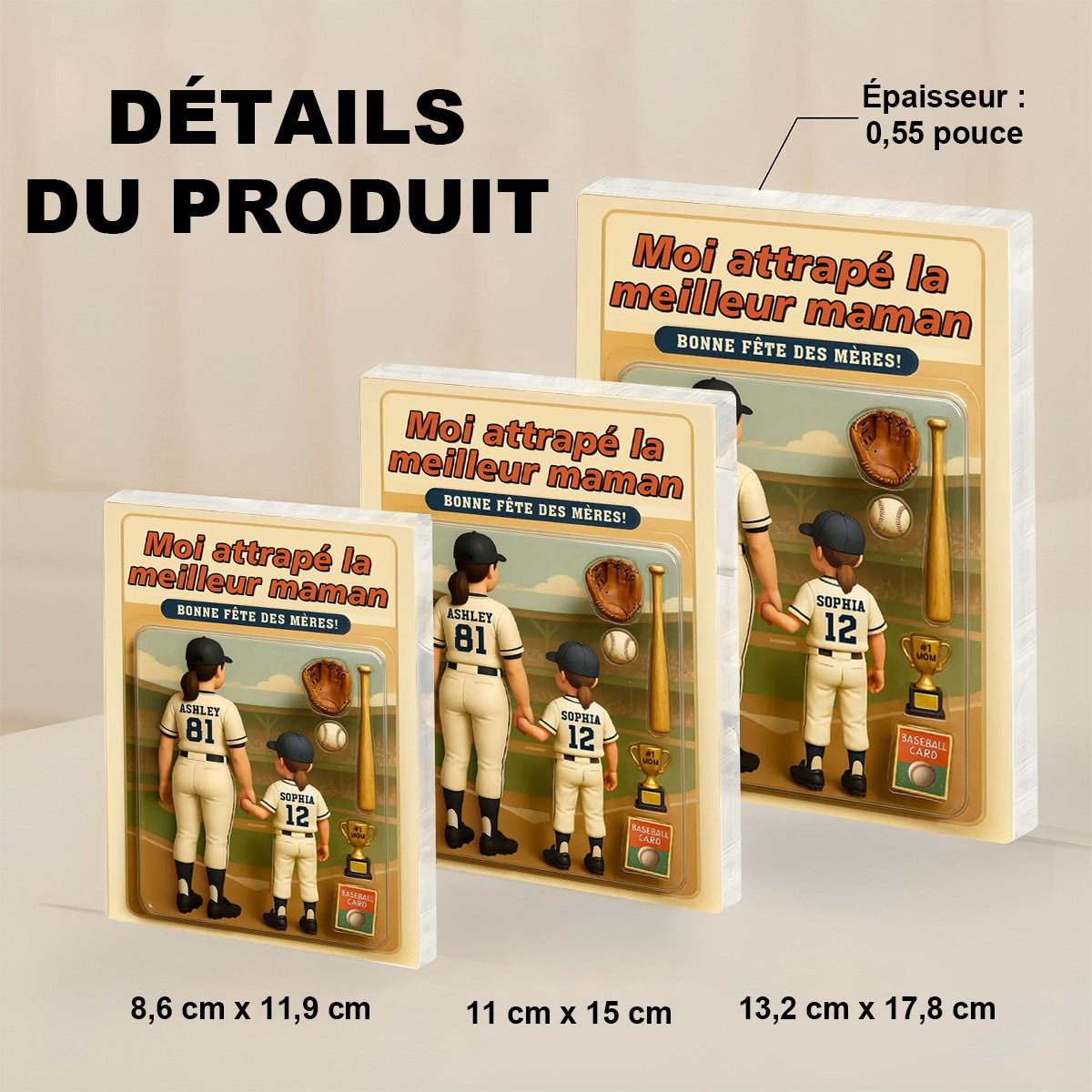Cadeau Personnalisé Fête des Mères – Figurine "J’ai attrapé la meilleure maman"