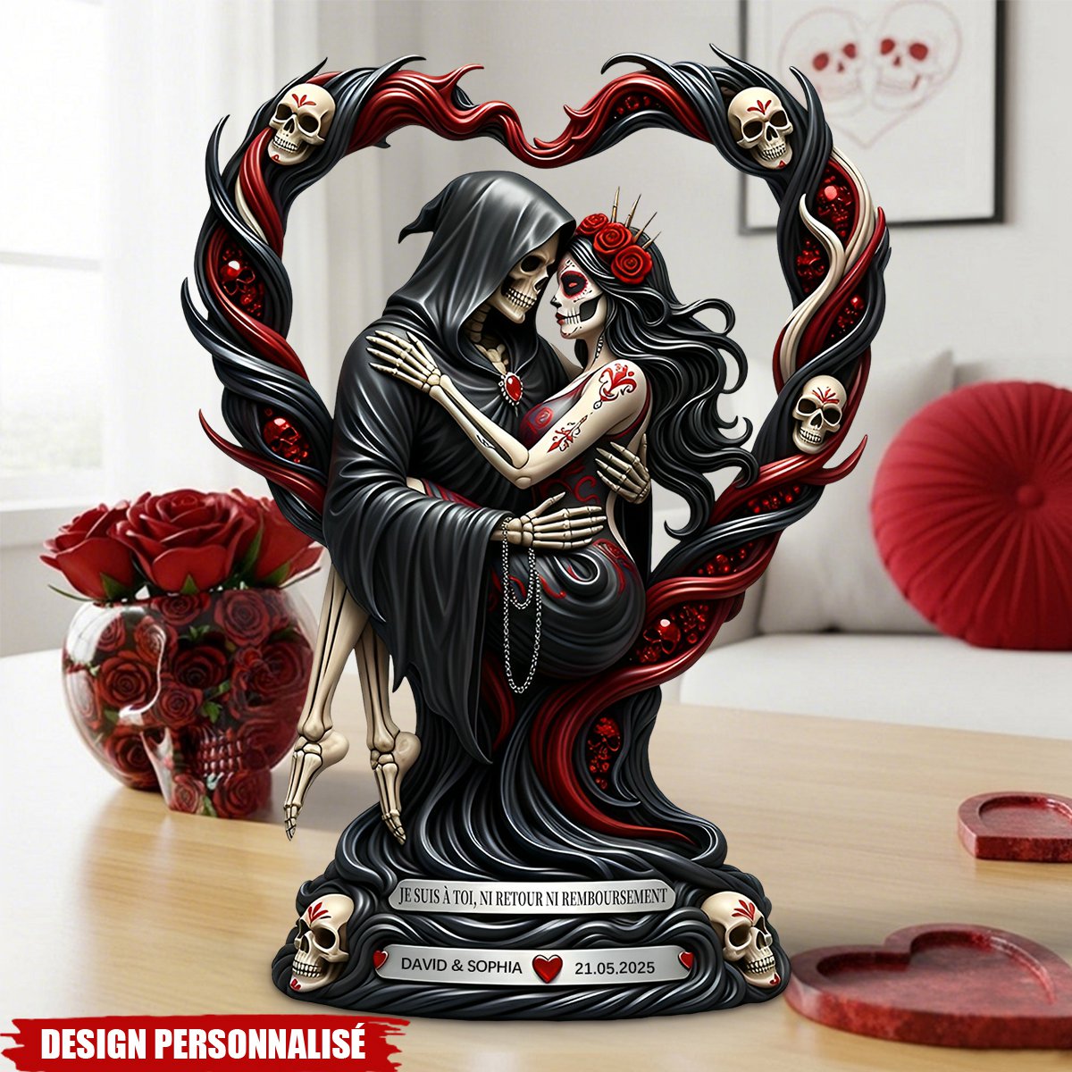 Plaque Acrylique "Amour Jusqu'à la Mort" – Cadeau Personnalisé pour Couple