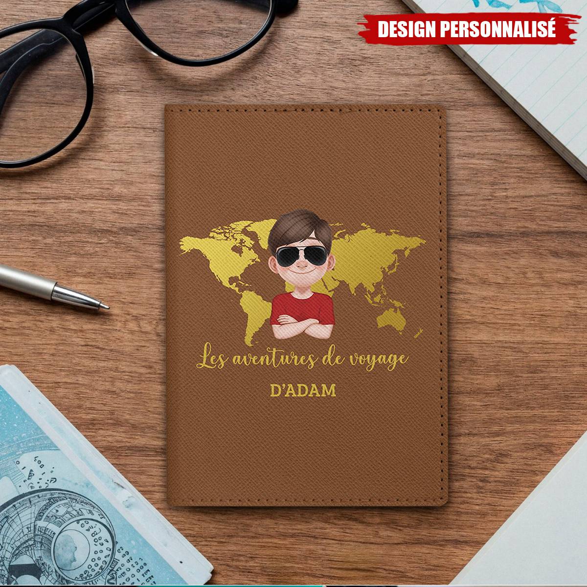 Porte Passeport Personnalisé - Les Aventures De Voyage