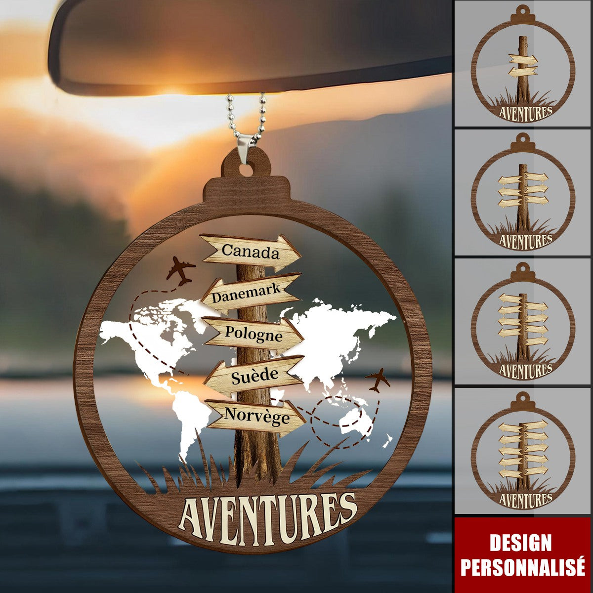 Ornement Acrylique Personnalisé – Notre aventure nous attend