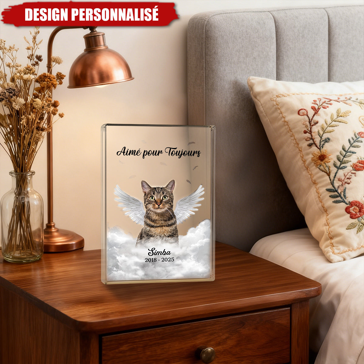 Plaque Commémoratif Personnalisé pour Animaux – "Aimé pour Toujours"