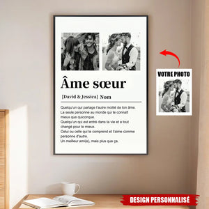 Affiche Personnalisée « Âme Soeur » - Photos, Prénoms et Souvenir d’Amour