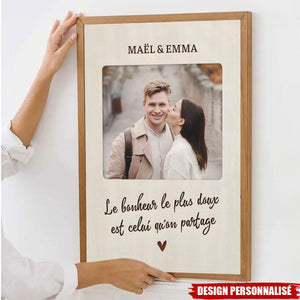 Affiche photo personnalisée pour couple – Le bonheur le plus doux est celui qu'on partage