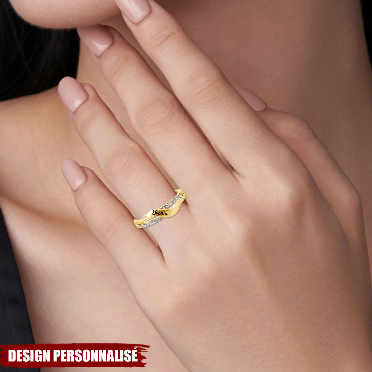 Bague Personnalisée Prénom – Nom Gravé, Cadeau Unique pour Elle
