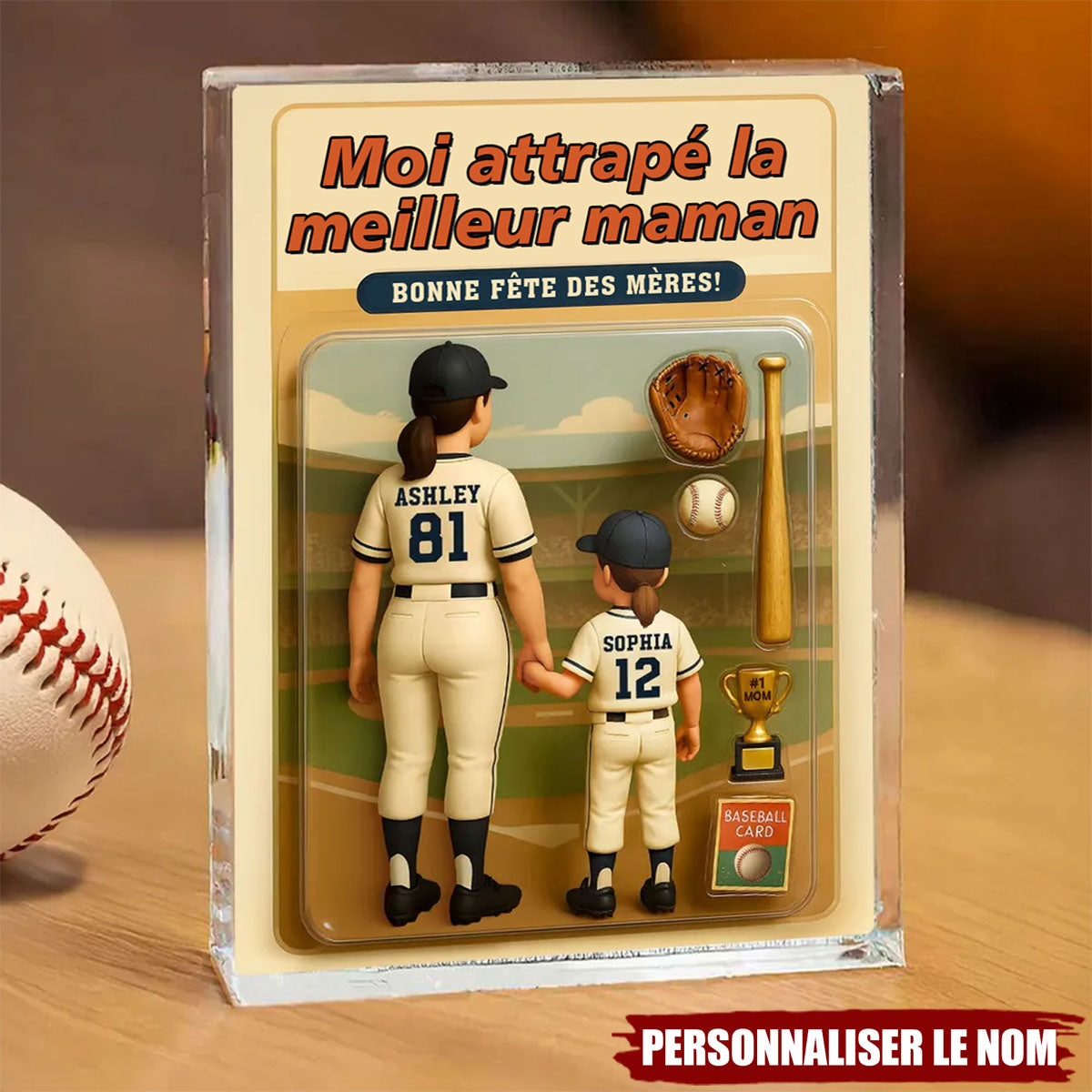 Cadeau Personnalisé Fête des Mères – Figurine "J’ai attrapé la meilleure maman"