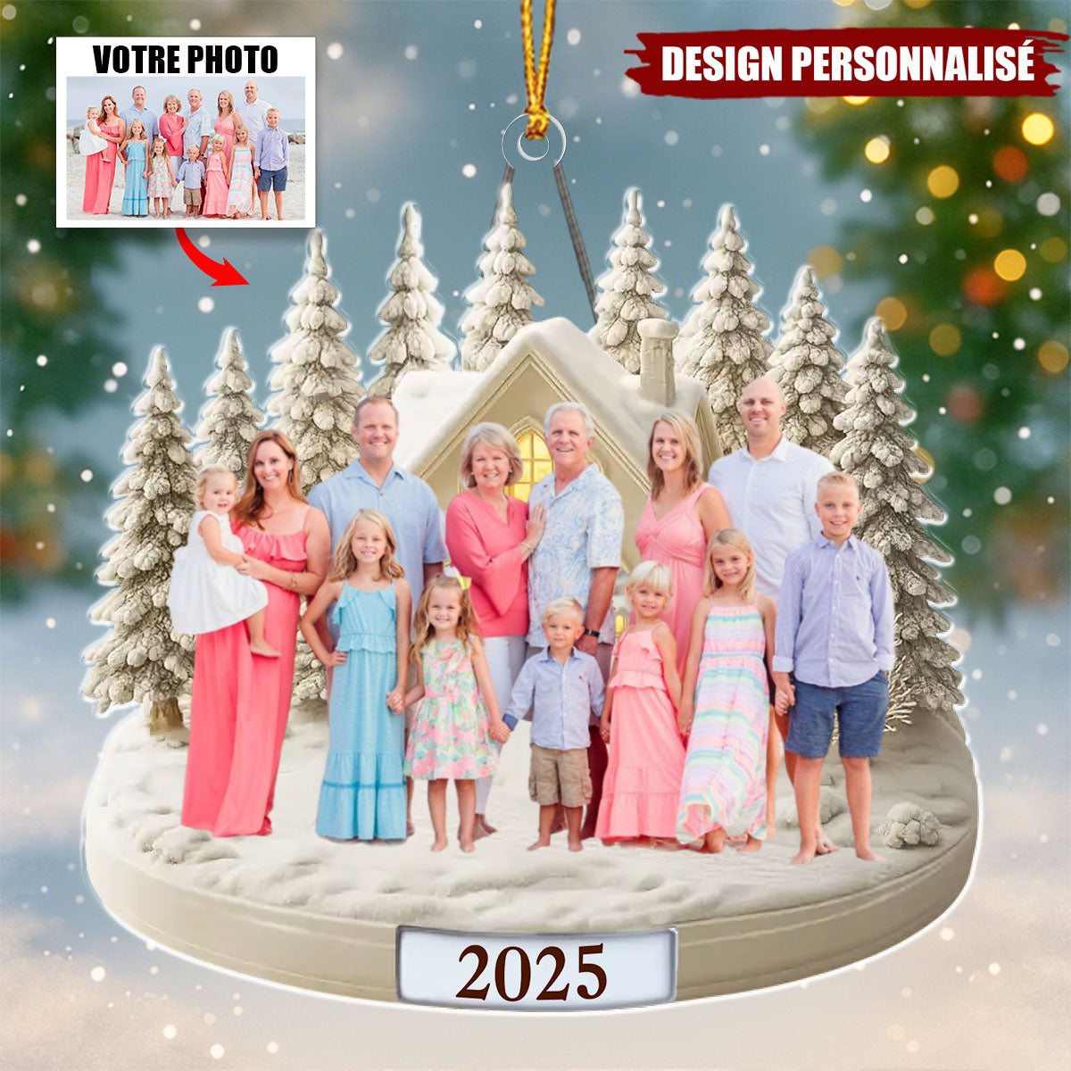 Ornement de Noël en Acrylique Personnalisé - Notre Pays des Merveilles d'Hiver