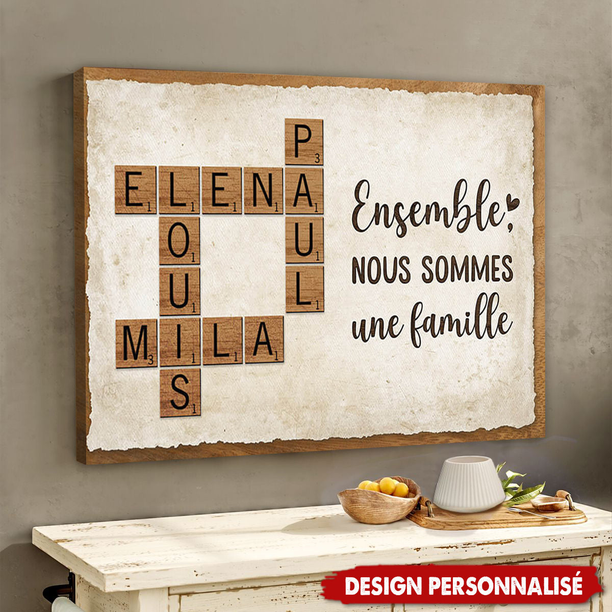 Affiche Familiale Personnalisée - Ensemble, Nous Sommes une Famille
