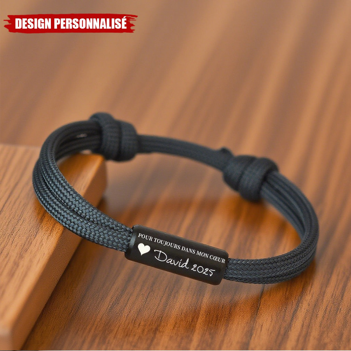 Bracelet Commémoratif Personnalisé - Je te porterai avec moi jusqu'à ce que je te revoie