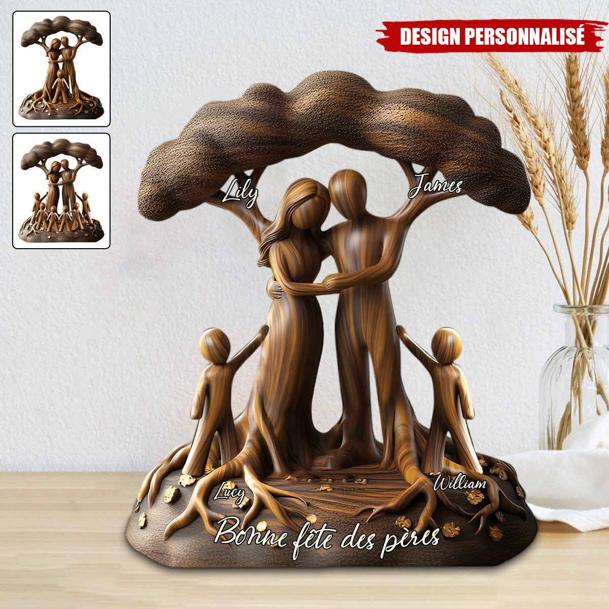 Plaque Personnalisée – Famille sous l’Arbre de Vie