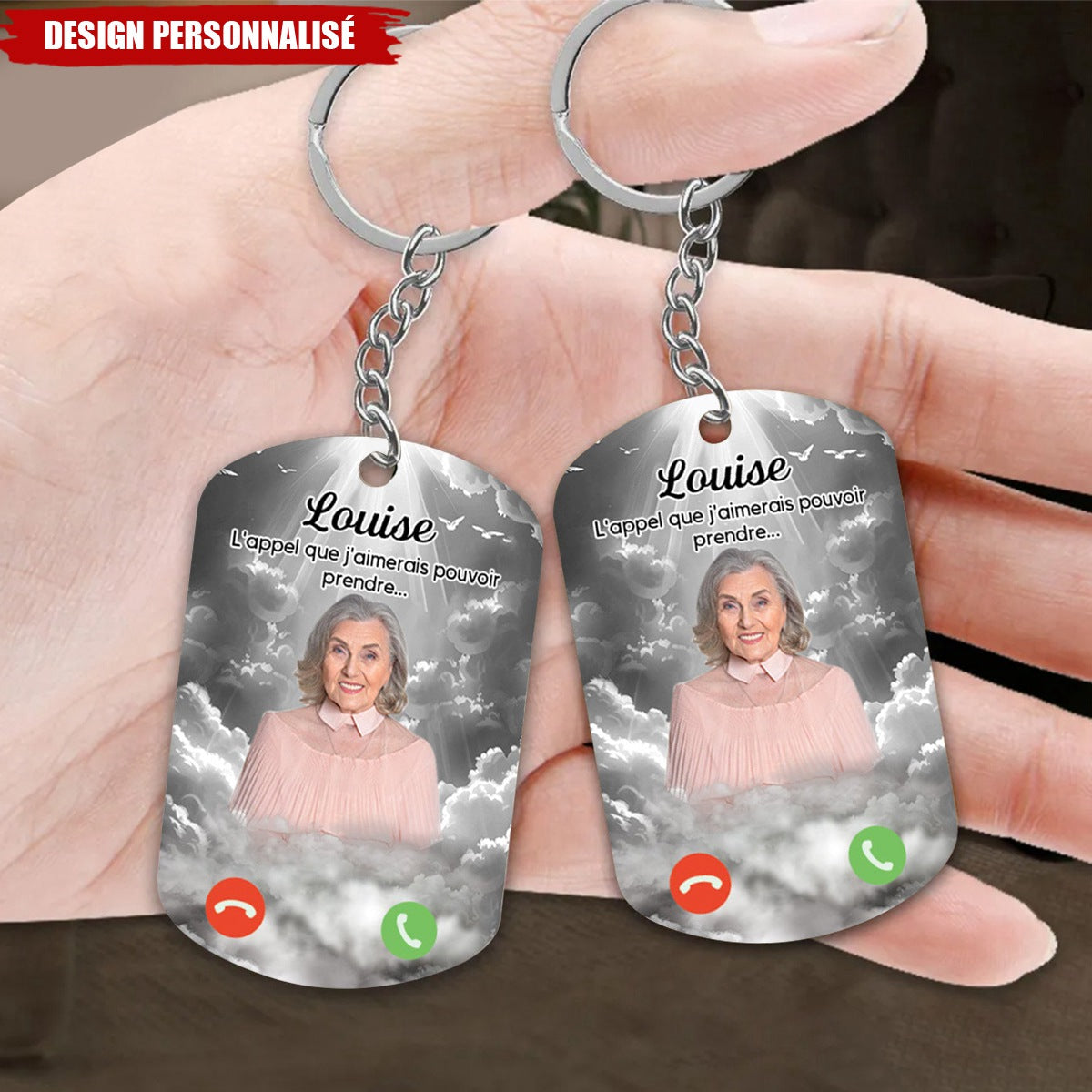Porte-clés Commémoratif Personnalisé – L'appel que j'aimerais pouvoir prendre