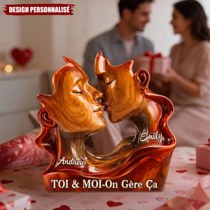 Plaque de Décoration Couple Personnalisée — "Toi & Moi, On Gère Ça"