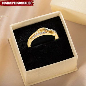 Bague Personnalisée Prénom – Nom Gravé, Cadeau Unique pour Elle