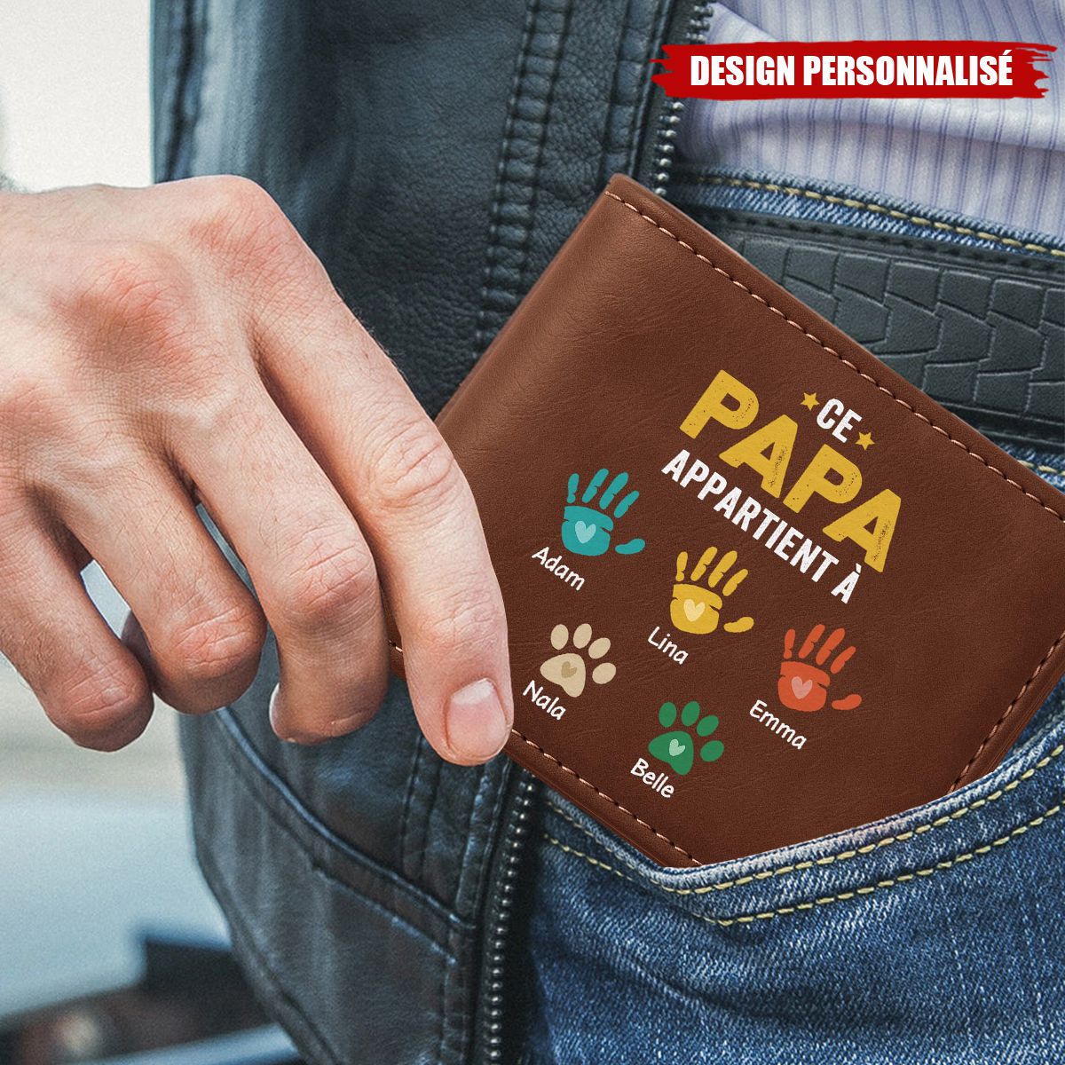 Portefeuille Personnalisé -Ce Papa Appartient à Ses Amours