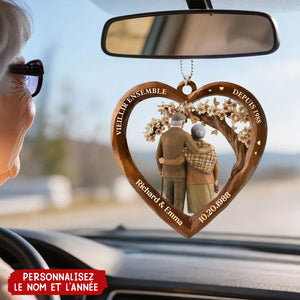 Ornement de Voiture Vieillir Ensemble — Personnalisé avec Vos Noms & Date