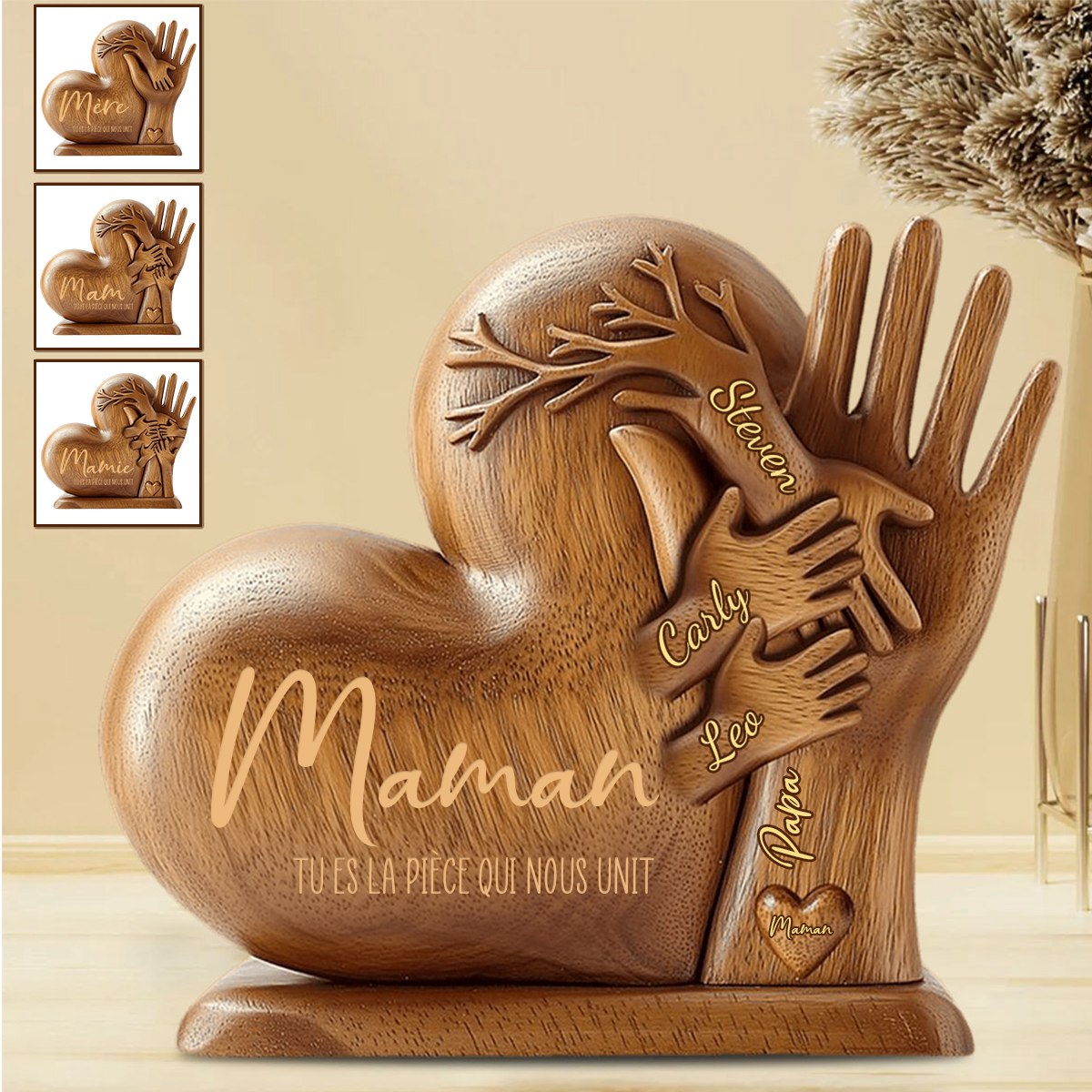 Papa/Maman, tu es la pièce qui nous unit – Plaque personnalisée en forme spéciale pour père/Mère