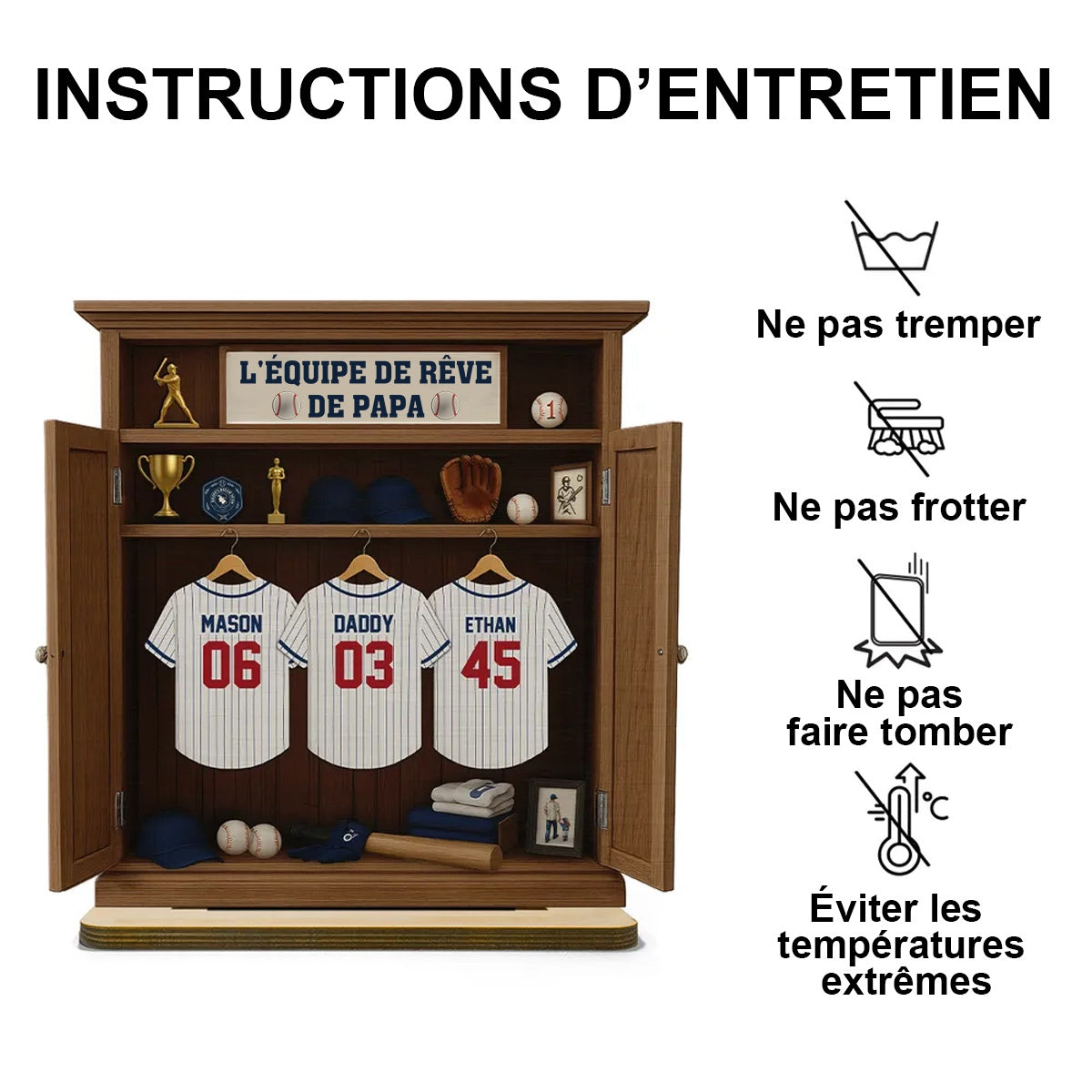 L'Équipe de Rêve de Papa – Cadeau Personnalisé pour la Fête des Pères