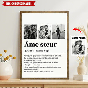 Affiche Personnalisée « Âme Soeur » - Photos, Prénoms et Souvenir d’Amour