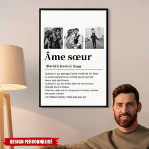 Affiche Personnalisée « Âme Soeur » - Photos, Prénoms et Souvenir d’Amour