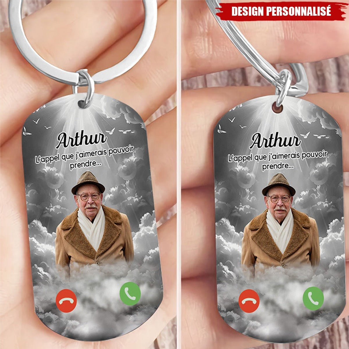 Porte-clés Commémoratif Personnalisé – L'appel que j'aimerais pouvoir prendre