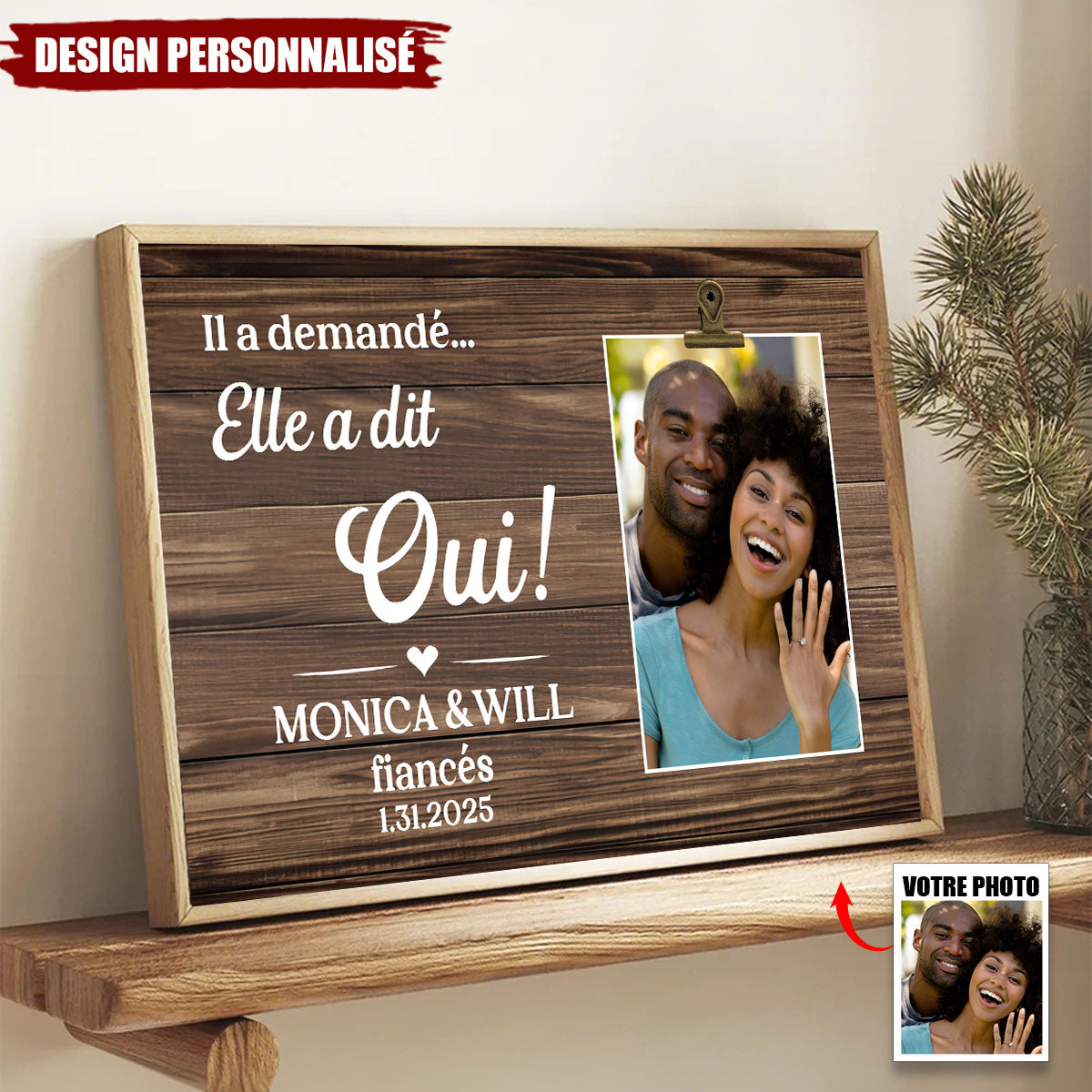 Affiche Personnalisée Couple avec Photo – Cadeau de demande en mariage pour un couple
