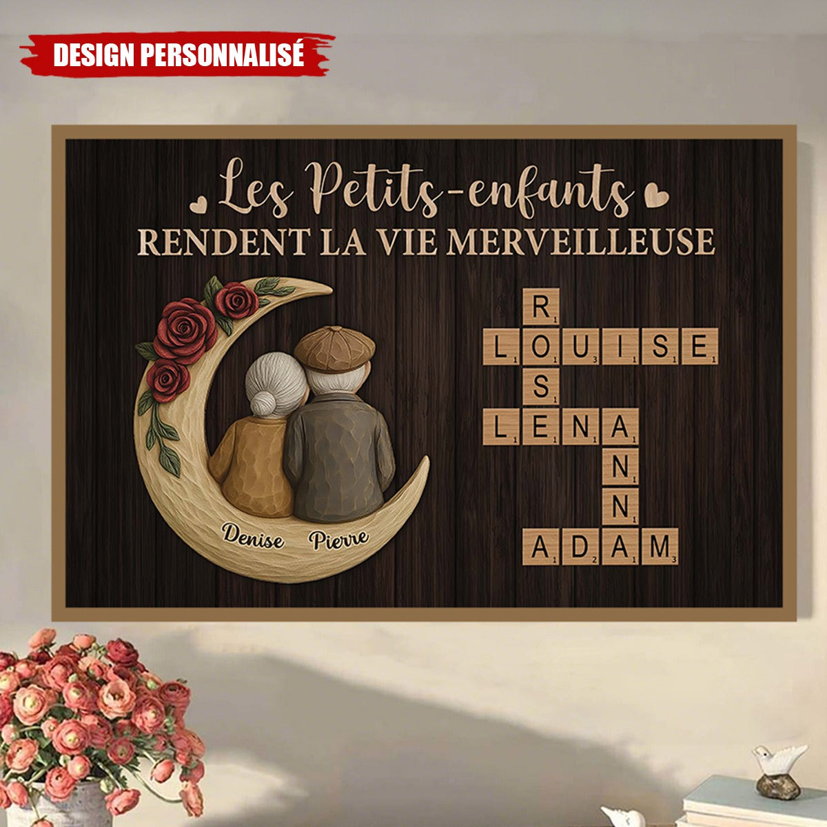 Affiche Personnalisée pour Grands-Parents et Petits-Enfants – Les Petits-Enfants Rendent la Vie Merveilleuse