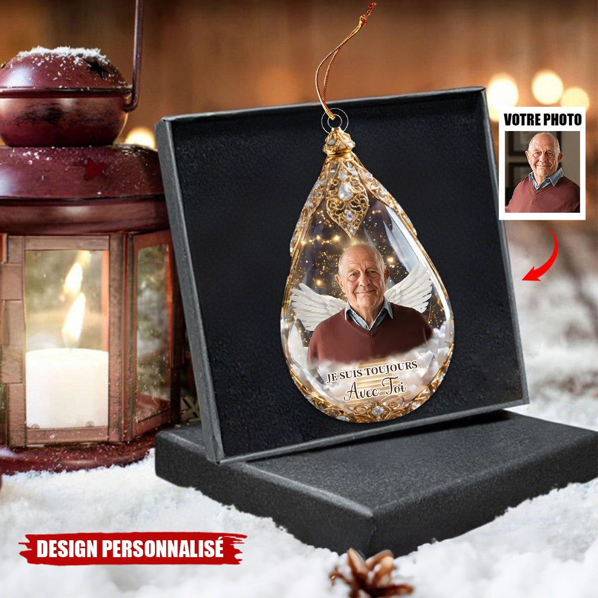 Ornement Commémoratif Ange Personnalisé – Souvenir Photo Personnalisé