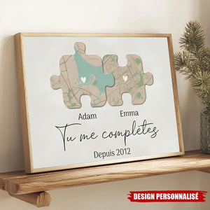 Affiche Personnalisée Couple - Tu Me Complètes