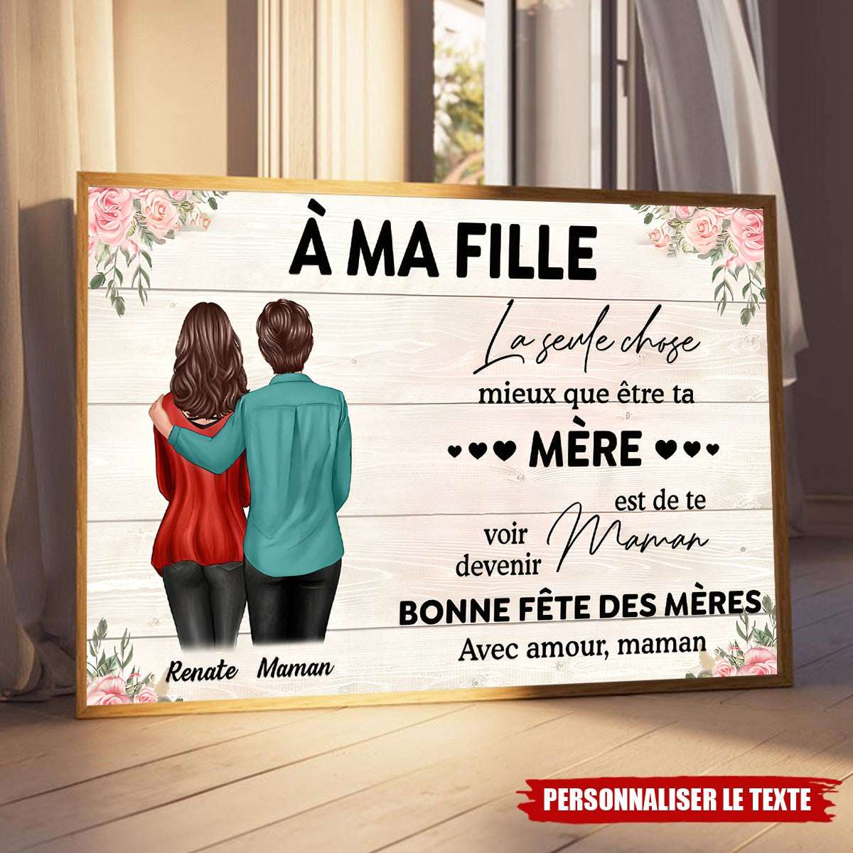 Tableau Personnalisé Pour Fille – Cadeau Touchant de Maman pour la Fête des Mères