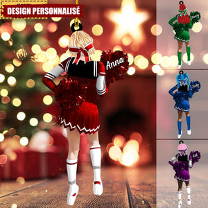 Pom-Pom Girl avec Nom ornement - Cadeau Unique pour Cheerleader