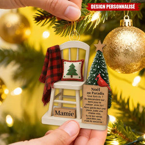 Décoration Personnalisée “Noël au Paradis” – Hommage Émotionnel à un Être Cher
