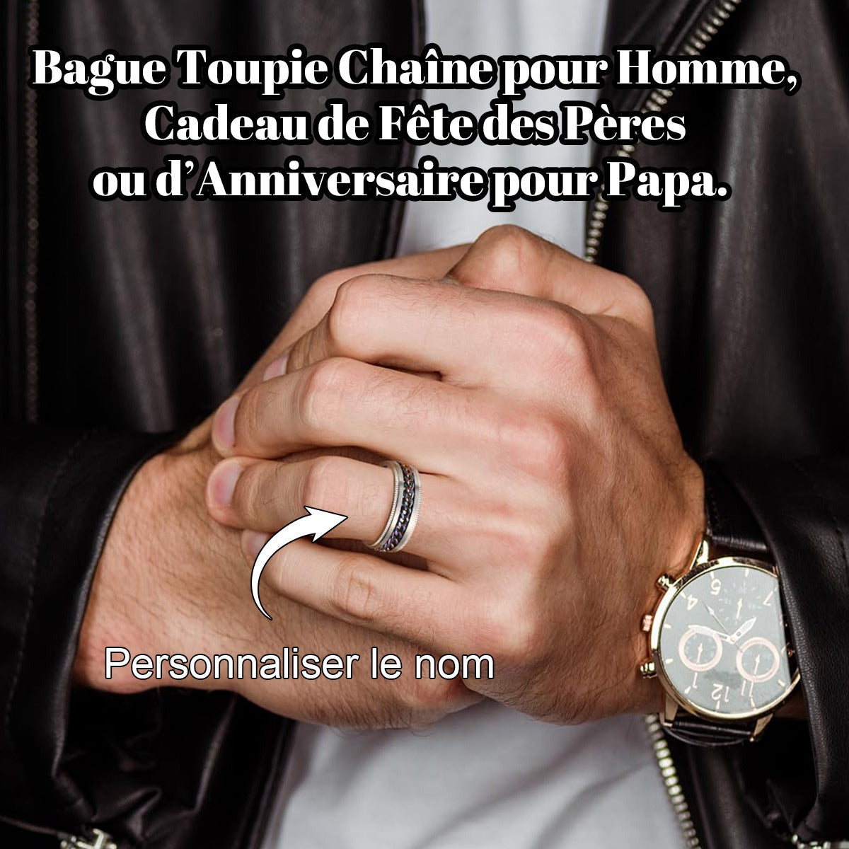 Bague Tournante Chaîne Homme – Acier Inoxydable Élégant et Moderne