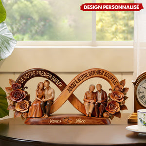 Plaque de couple personnalisée — Souvenir de Couple de Jeunesse à Vieillesse