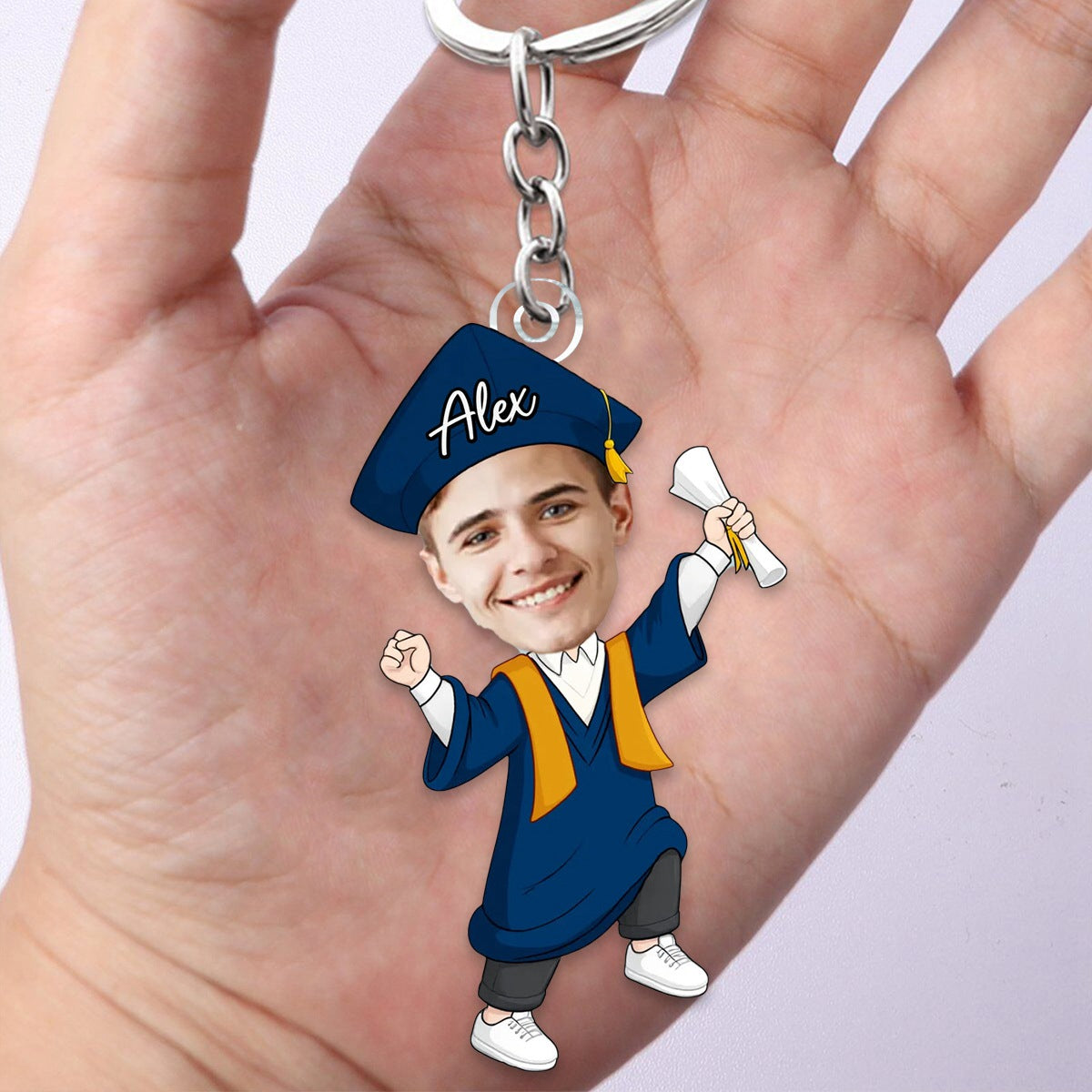 Porte-clés de remise de diplôme personnalisé avec photo