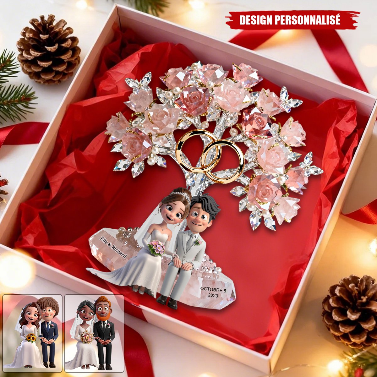 Plaque Personnalisée de Couple de Mariage - Souvenir de mariage pour couple