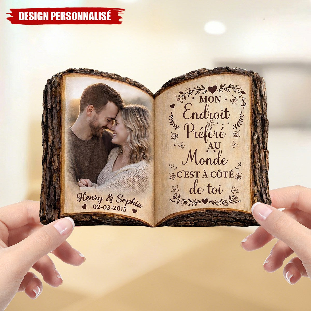 Plaque Couple Personnalisée – Cadeau d’Anniversaire Pour le Couple