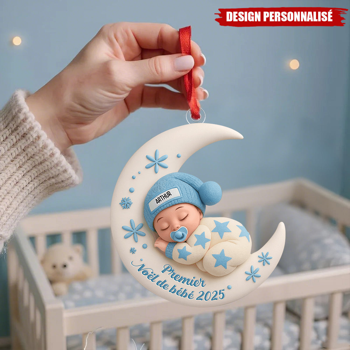 Ornement Personnalisé Premier Noël Bébé – Décoration Unique et Mémorable