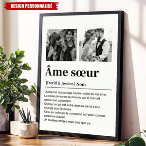 Affiche Personnalisée « Âme Soeur » - Photos, Prénoms et Souvenir d’Amour