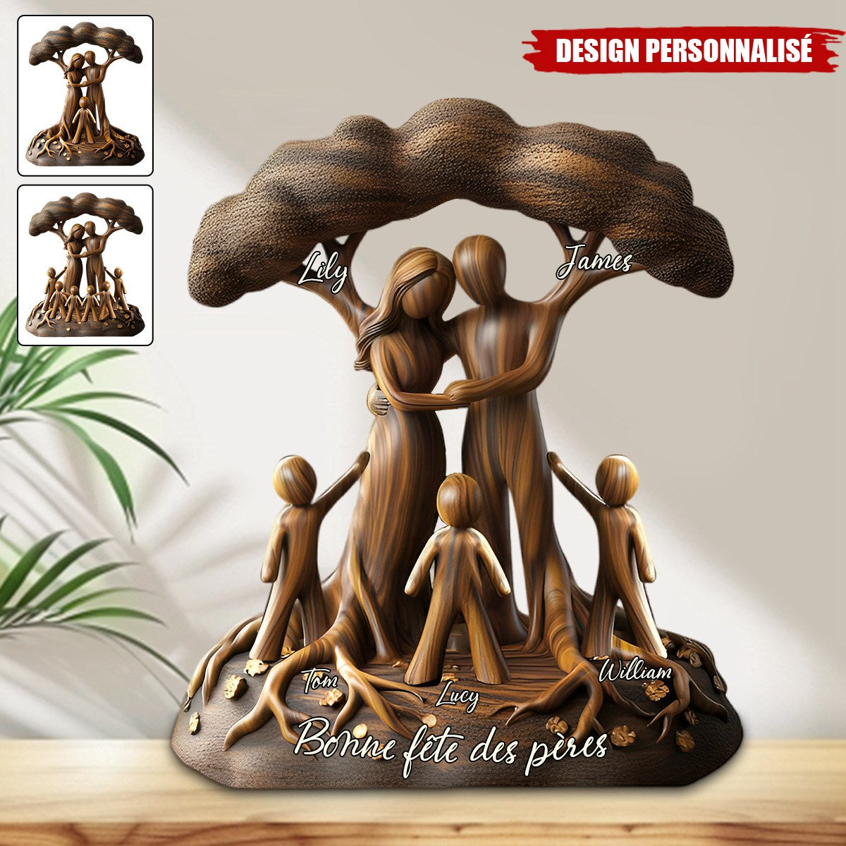 Plaque Personnalisée – Famille sous l’Arbre de Vie