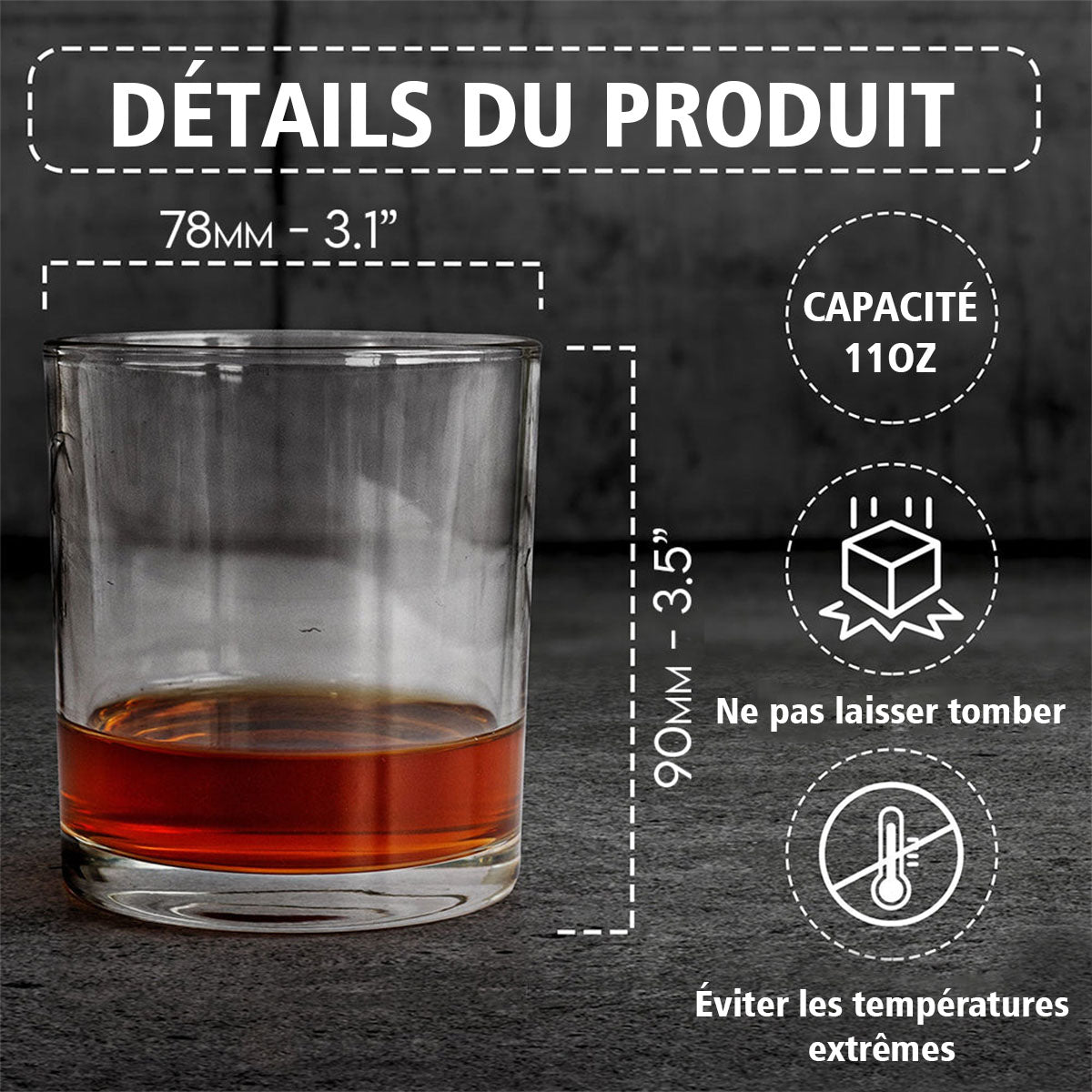 Verre à Whisky Personnalisé – Motif Sac de Golf avec Gravure de Nom
