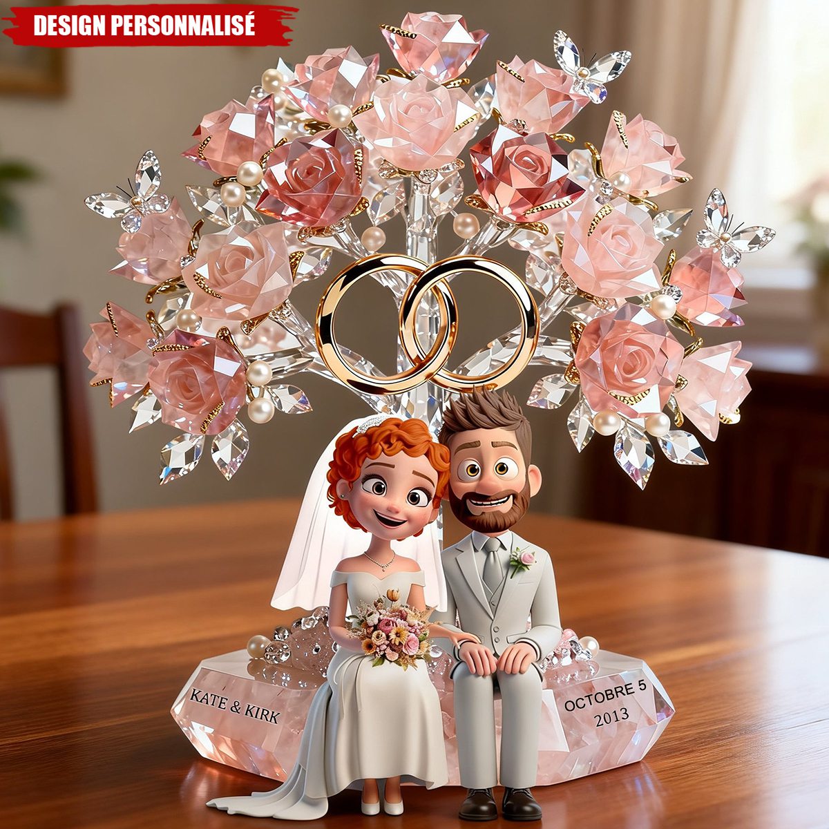 Plaque Personnalisée de Couple de Mariage - Souvenir de mariage pour couple