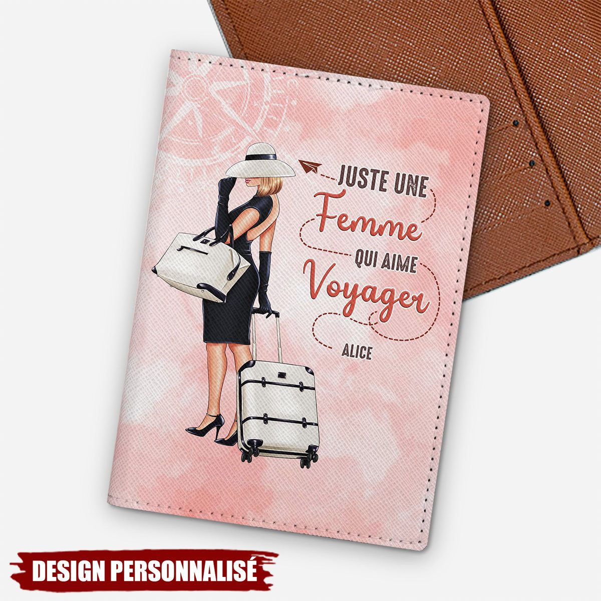 Porte-passeport personnalisé – Juste une femme qui aime voyager