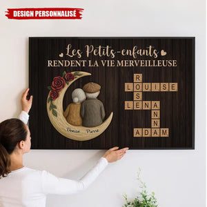Affiche Personnalisée pour Grands-Parents et Petits-Enfants – Les Petits-Enfants Rendent la Vie Merveilleuse