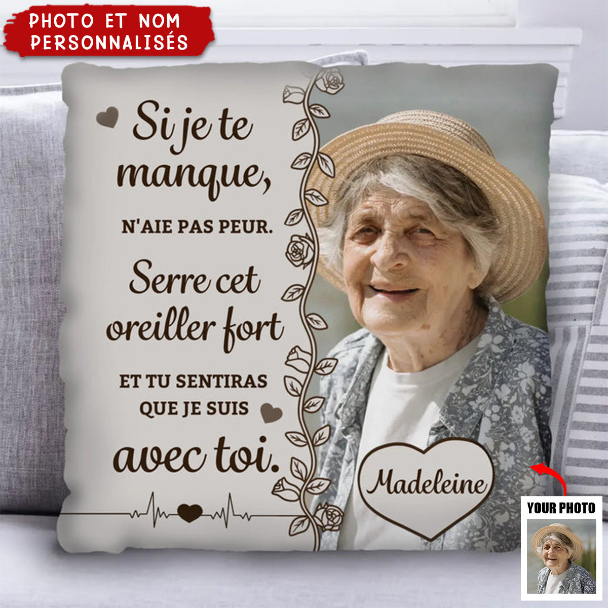 Si je te manque - Coussin personnalisé
