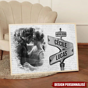 Affiche Personnalisée Couple avec Photo – Nom et année personnalisés