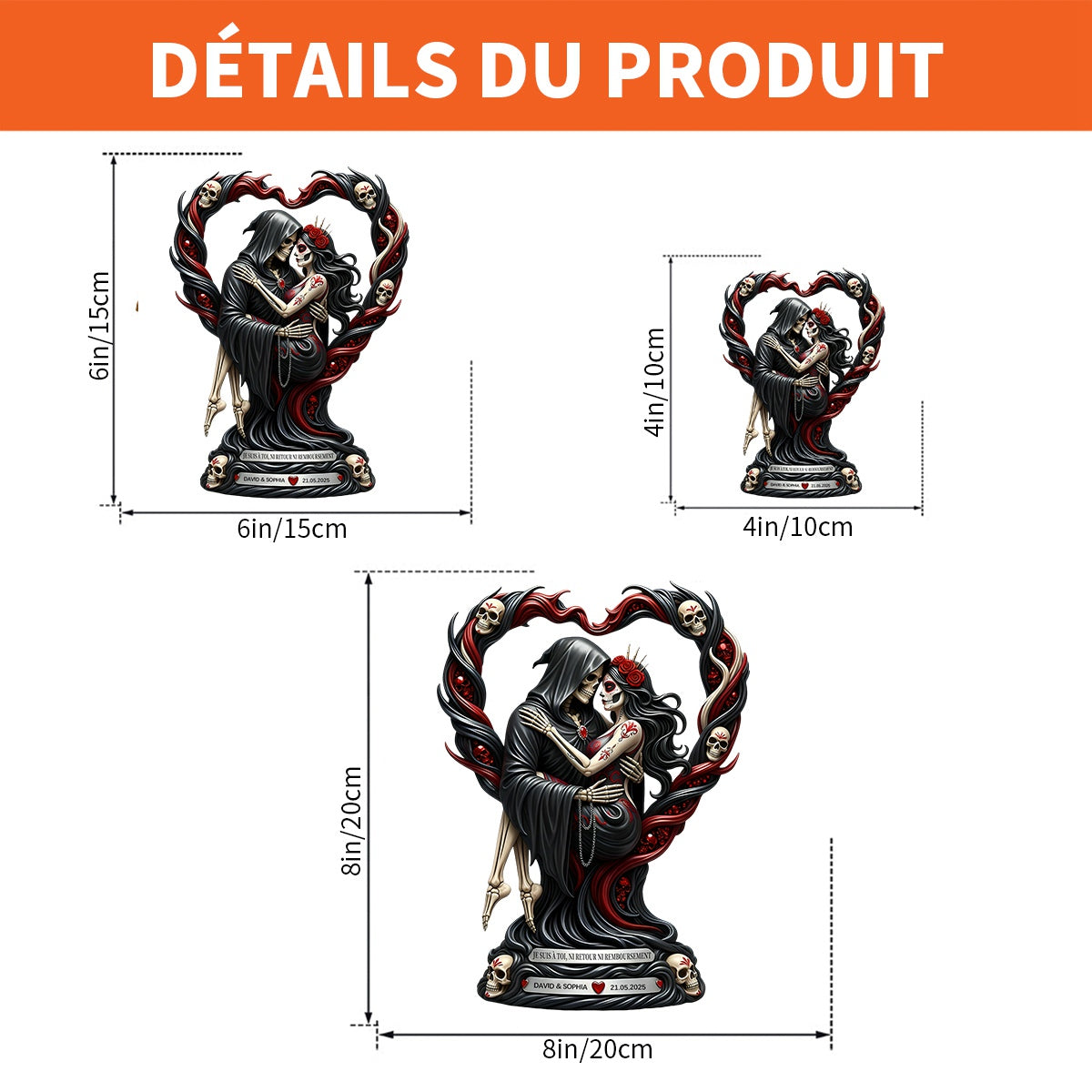 Plaque Acrylique "Amour Jusqu'à la Mort" – Cadeau Personnalisé pour Couple