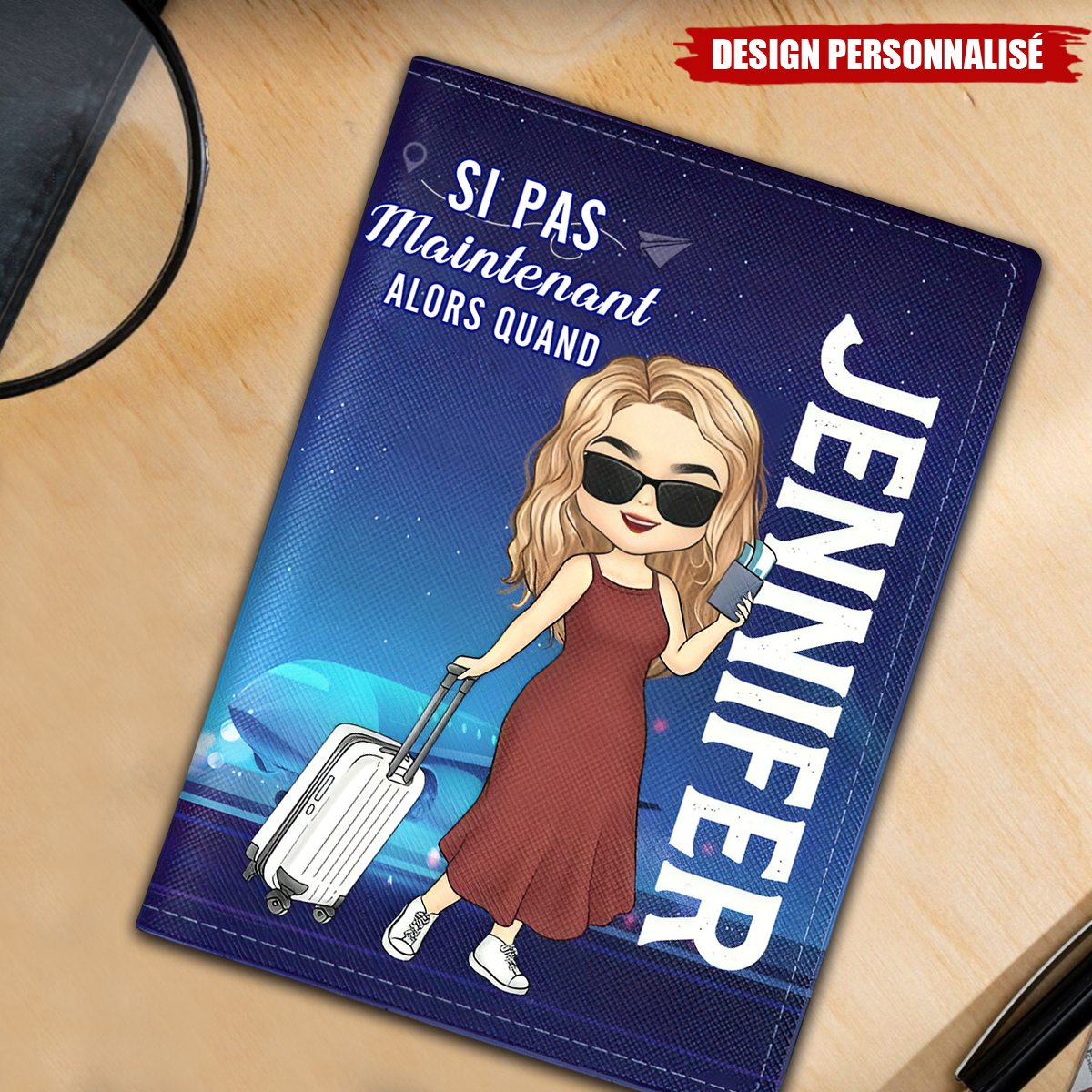 Porte-passeport personnalisé pour les voyages – Cadeau de vacances pour les passionnés d'aventure