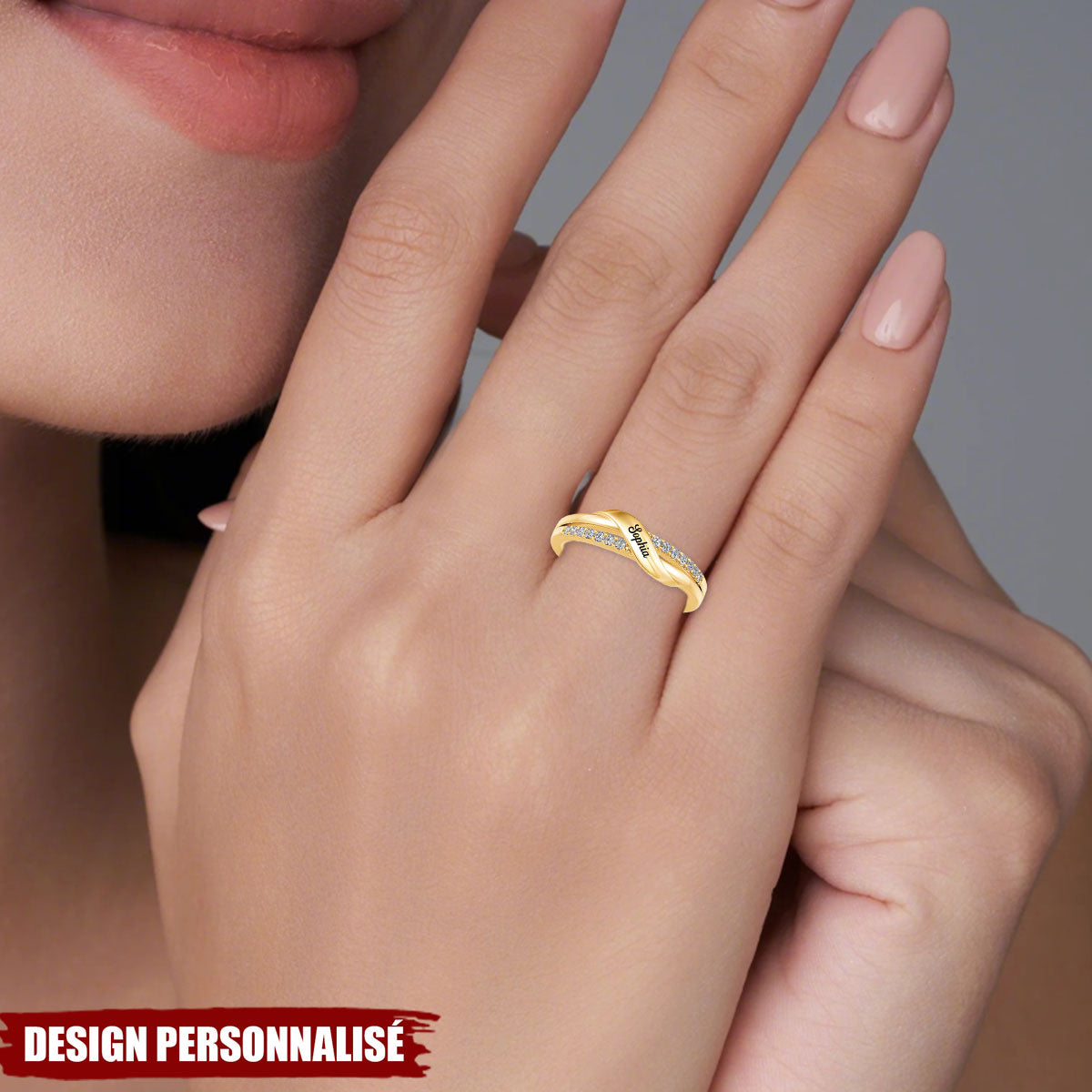 Bague Personnalisée Prénom – Nom Gravé, Cadeau Unique pour Elle