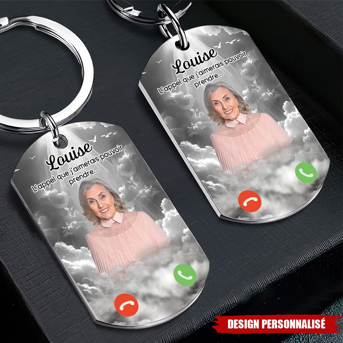 Porte-clés Commémoratif Personnalisé – L'appel que j'aimerais pouvoir prendre