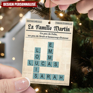 Ornement de Noël Personnalisé – Mots Croisés de la Famille